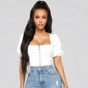 Fashion nova corset  puff sleeve top